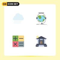 4 Universal Flat Icon Signs Symbols of sky rain calculator spring online bank Editable Vector Design Elements