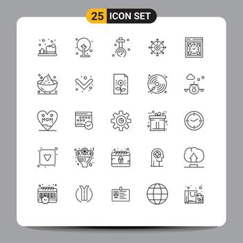 Set of 25 Vector Lines on Grid for device computer christian success point Editable Vector Design Elements