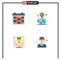 Pictogram Set of 4 Simple Flat Icons of colander defining contact us globe product Editable Vector Design Elements