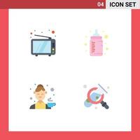 Group of 4 Flat Icons Signs and Symbols for retro cook device nipple kitchen Editable Vector Design Elements