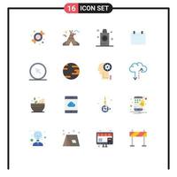 Group of 16 Flat Colors Signs and Symbols for point cursor room click date Editable Pack of Creative Vector Design Elements