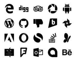 20 Social Media Icon Pack Including stock stockoverflow github simple adobe vector