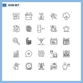 25 Line concept for Websites Mobile and Apps bomb data router cloud sugar Editable Vector Design Elements