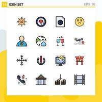 Stock Vector Icon Pack of 16 Line Signs and Symbols for user avatar document sad emotion Editable Creative Vector Design Elements