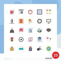 User Interface Pack of 25 Basic Flat Colors of sad emojis programming rss feed Editable Vector Design Elements