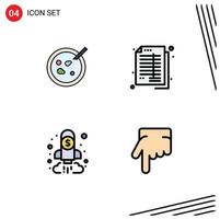 Universal Icon Symbols Group of 4 Modern Filledline Flat Colors of petri analysis medical balance chart Editable Vector Design Elements