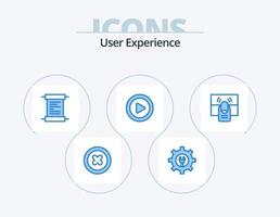 usuario experiencia azul icono paquete 5 5 icono diseño. . uno. guion. mano. hacer clic vector