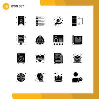 Universal Icon Symbols Group of 16 Modern Solid Glyphs of board swap statistics data money Editable Vector Design Elements