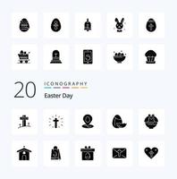20 Easter Solid Glyph icon Pack like easter cart bynny holidays egg vector