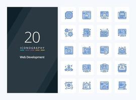 20 Web Development Blue Color icon for presentation vector