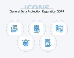Gdpr Blue Icon Pack 5 Icon Design. security. gdpr. compliance. security. gdpr vector