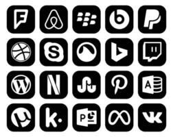 20 Social Media Icon Pack Including utorrent pinterest grooveshark stumbleupon cms vector