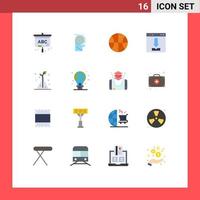 Pack of 16 Modern Flat Colors Signs and Symbols for Web Print Media such as flask loading basic interface browser Editable Pack of Creative Vector Design Elements