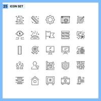 25 Creative Icons Modern Signs and Symbols of cash banking set software coding Editable Vector Design Elements