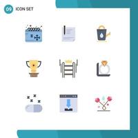 9 Universal Flat Colors Set for Web and Mobile Applications price trophy paper water bathroom Editable Vector Design Elements