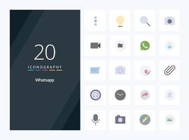 20 Whatsapp Flat Color icon for presentation vector