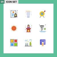 User Interface Pack of 9 Basic Flat Colors of spend finance glass cash money Editable Vector Design Elements