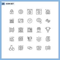 Set of 25 Modern UI Icons Symbols Signs for balance cloud shopping app stopwatch Editable Vector Design Elements