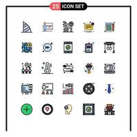 Filled line Flat Color Pack of 25 Universal Symbols of not mail room error real estate Editable Vector Design Elements