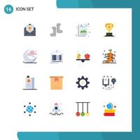 Flat Color Pack of 16 Universal Symbols of cresent mubarak idea eid business Editable Pack of Creative Vector Design Elements