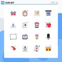 Universal Icon Symbols Group of 16 Modern Flat Colors of growth website book web layout Editable Pack of Creative Vector Design Elements