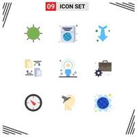 Modern Set of 9 Flat Colors and symbols such as human document id transfer straight Editable Vector Design Elements