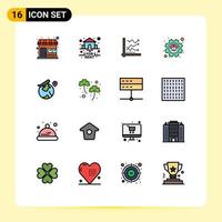 16 Creative Icons Modern Signs and Symbols of productivity excellency graph efficiency chart Editable Creative Vector Design Elements