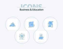 Business And Education Blue Icon Pack 5 Icon Design. education. certificate. person. career. development vector