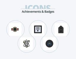 logros y insignias línea lleno icono paquete 5 5 icono diseño. otorgar. estrella. logro. medalla. premio vector