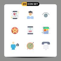 9 Creative Icons Modern Signs and Symbols of online laboratory lab app view star satanic Editable Vector Design Elements