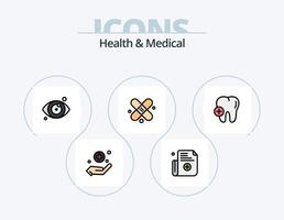 salud y médico línea lleno icono paquete 5 5 icono diseño. . calandrar. medicamento. fecha. médico vector