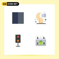 Pack of 4 creative Flat Icons of grid electronics workspace hemisphere speaker Editable Vector Design Elements