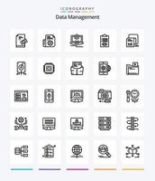 Creative Data Management 25 OutLine icon pack  Such As . monitor . folder . computer . cam vector