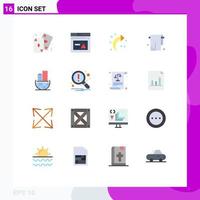 User Interface Pack of 16 Basic Flat Colors of global organization towel website jack refresh Editable Pack of Creative Vector Design Elements