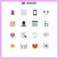 16 Creative Icons Modern Signs and Symbols of grave marketing iphone focus goal Editable Pack of Creative Vector Design Elements