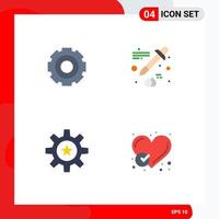 Pack of 4 creative Flat Icons of basic human setting dropper resources Editable Vector Design Elements