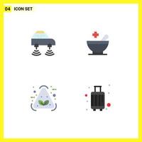 Pictogram Set of 4 Simple Flat Icons of car garbage smart patient recycle Editable Vector Design Elements