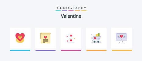 Valentine Flat 5 Icon Pack Including hourglass. love. file. day. valentine. Creative Icons Design vector