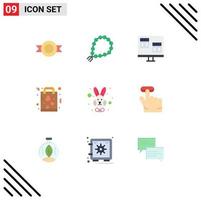 Set of 9 Modern UI Icons Symbols Signs for shopping love app favorite development Editable Vector Design Elements