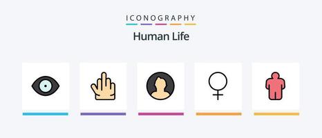 Human Line Filled 5 Icon Pack Including . father. user. family. vote. Creative Icons Design vector