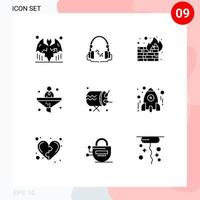 Set of 9 Modern UI Icons Symbols Signs for baraban financial fire filter business Editable Vector Design Elements