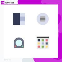 Modern Set of 4 Flat Icons Pictograph of grid home eat fan interface Editable Vector Design Elements