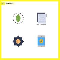 User Interface Pack of 4 Basic Flat Icons of energy basic power loop ui Editable Vector Design Elements