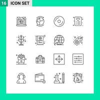 Editable Vector Line Pack of 16 Simple Outlines of furniture card cd love multimedia Editable Vector Design Elements