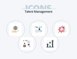 Talent Management Flat Icon Pack 5 Icon Design. arrow. setting. progress. solution. cog vector