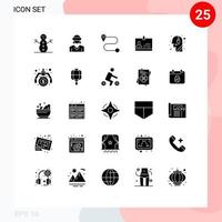 Set of 25 Modern UI Icons Symbols Signs for making call centre id help assistance Editable Vector Design Elements