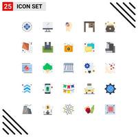 25 Thematic Vector Flat Colors and Editable Symbols of interior desk imac decor intelligent Editable Vector Design Elements