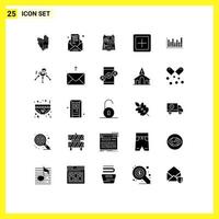 Set of 25 Modern UI Icons Symbols Signs for new create party add repair Editable Vector Design Elements