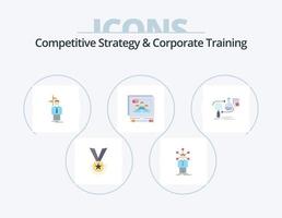 Competitive Strategy And Corporate Training Flat Icon Pack 5 Icon Design. argument. direction. network. decision. choice vector