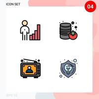 4 Creative Icons Modern Signs and Symbols of analytics advertisement graph supermarket man Editable Vector Design Elements